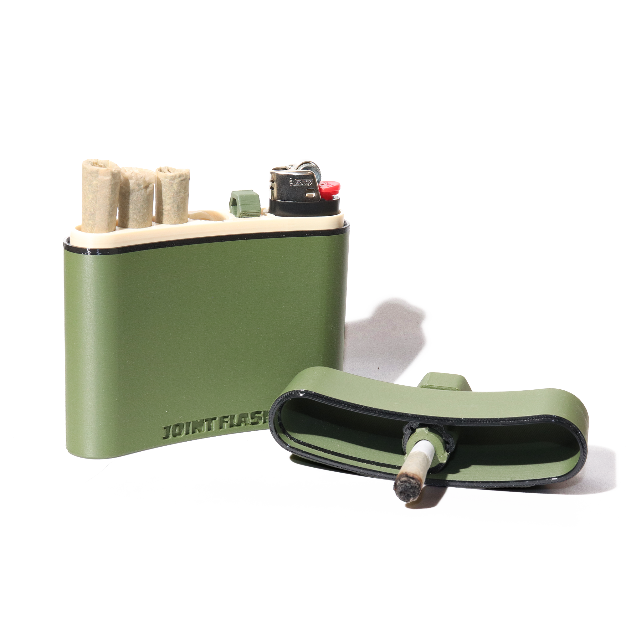 Joint Flask in Alpine, pocket-sized smoke caddy for joints and lighter